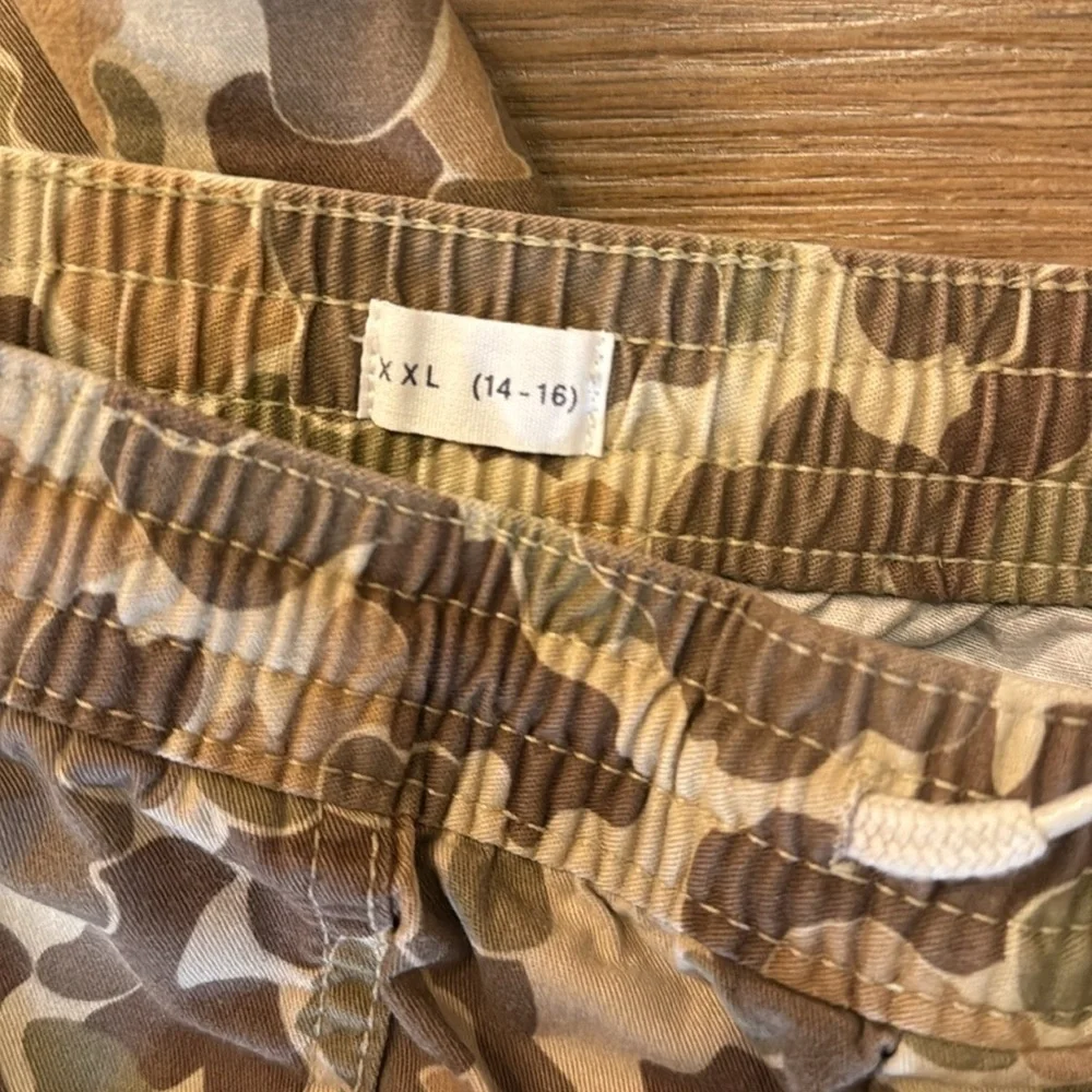 Gap Kids XXL (14-16) Utility Jogger Tapered Leg Green Faded Camo Pull On Pants